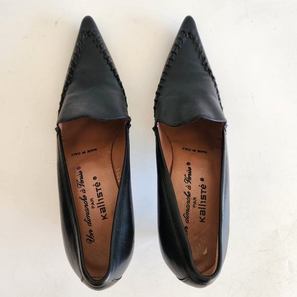 Kalliste Un dimanche à Venise Black Italian Leather Kitten Heel Pumps Sz 39/ 8US - Picture 10 of 16